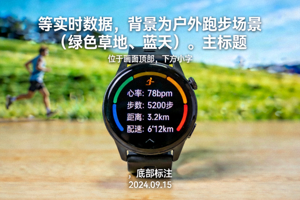 最新智能运动手表产品评测图 - 展示手表界面与运动数据监测功能